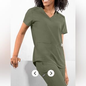 Olive Green Med Couture Scrub Set